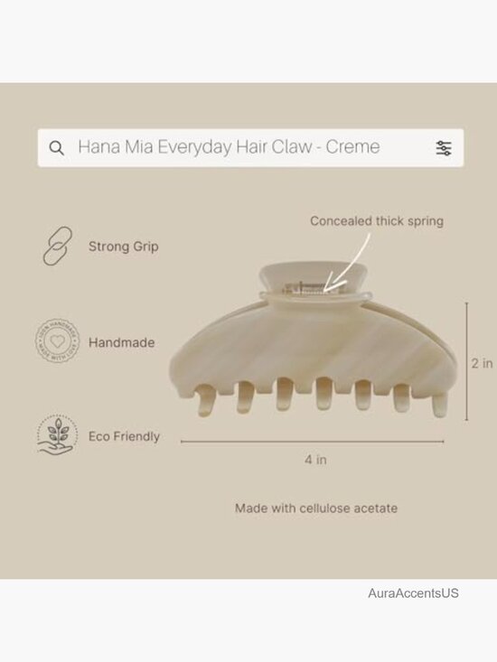 Large 4 Inch Acetate Hair Claw Clip for Updos & Half Up Styles main image 5